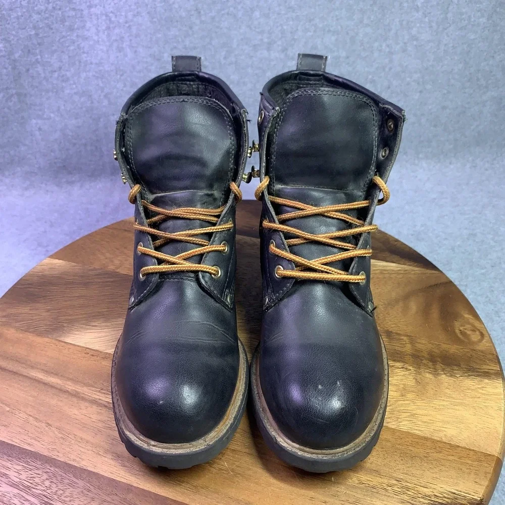 Rugged Outback Boots Mens Size 8.5‎ Black Combat Work Ankle Lace Up Lug Sole